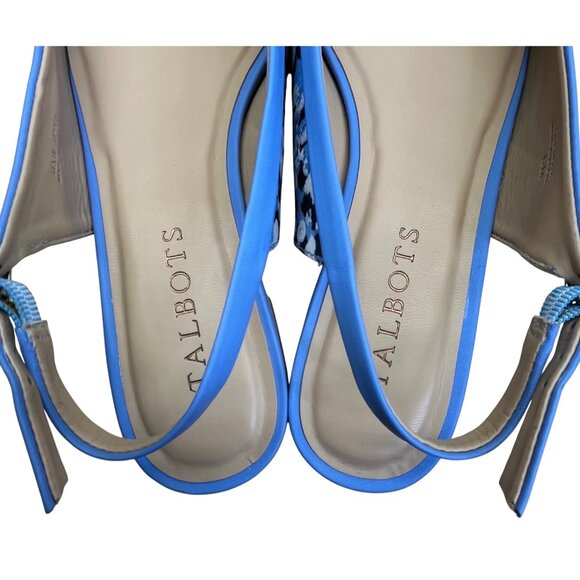 Talbots Women’s Vistá Blue Edison Binding Bow Slingback Flats Size 6M - Picture 7 of 9